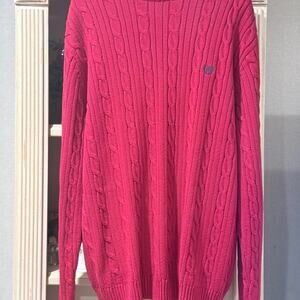 Chaps xl red cable knit